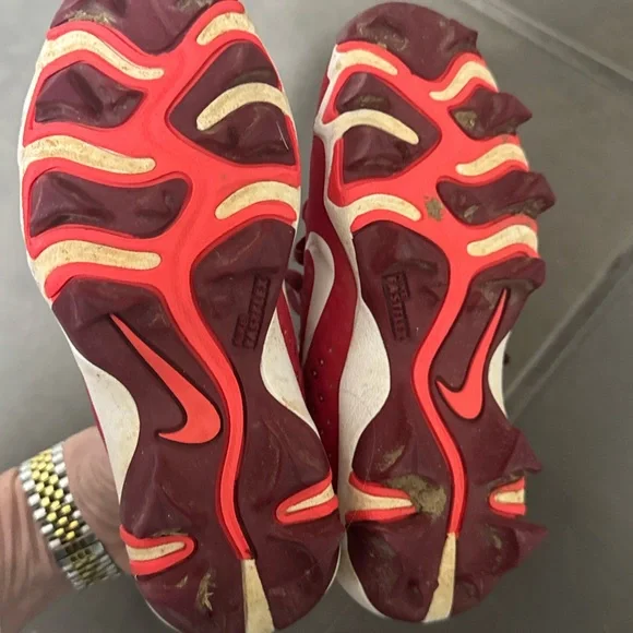 Nike Kids Red and White Sneakers - Picture 3 of 4